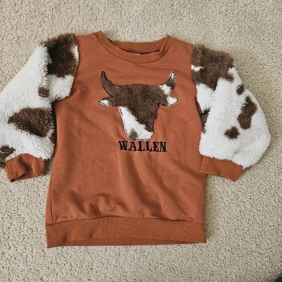Wallen crew neck sweater with fleece arms 110/ 4T/5 T Bell Bottoms Kids Large - Picture 2 of 7